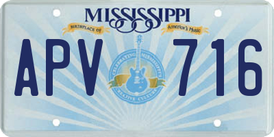 MS license plate APV716