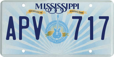 MS license plate APV717