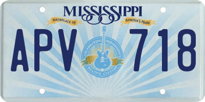 MS license plate APV718