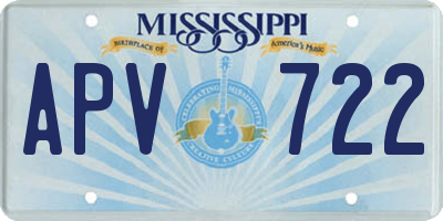 MS license plate APV722