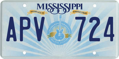 MS license plate APV724