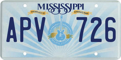 MS license plate APV726