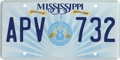 MS license plate APV732