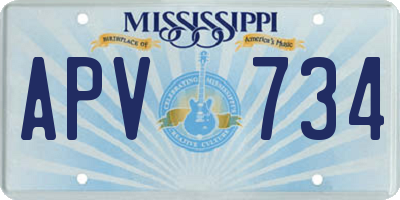 MS license plate APV734