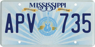 MS license plate APV735