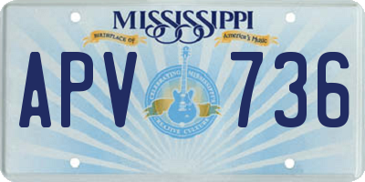 MS license plate APV736