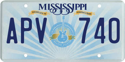 MS license plate APV740