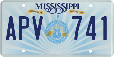 MS license plate APV741