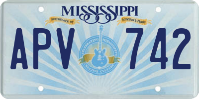 MS license plate APV742