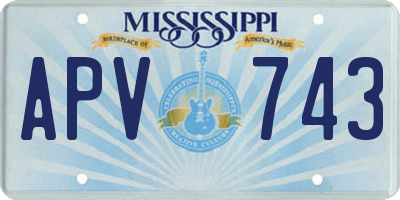 MS license plate APV743