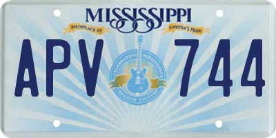 MS license plate APV744