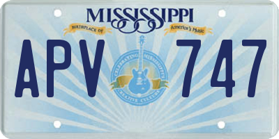 MS license plate APV747