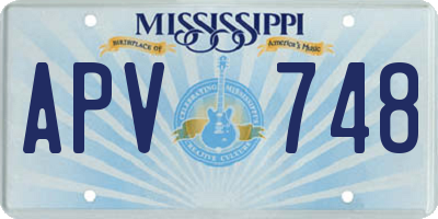 MS license plate APV748