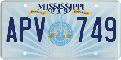 MS license plate APV749