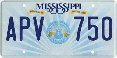 MS license plate APV750