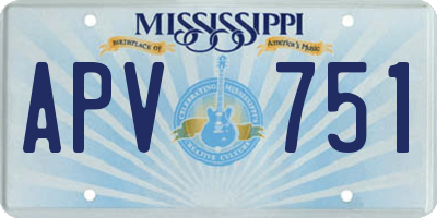MS license plate APV751