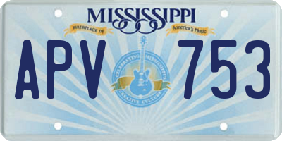 MS license plate APV753