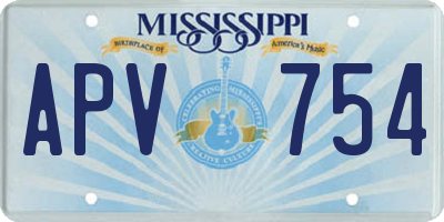MS license plate APV754