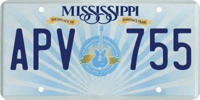 MS license plate APV755