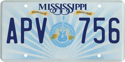 MS license plate APV756