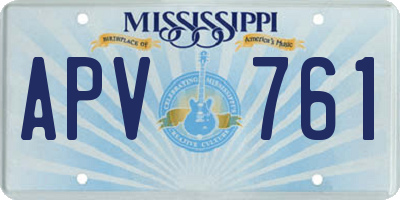 MS license plate APV761