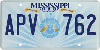 MS license plate APV762