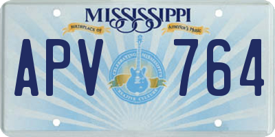 MS license plate APV764