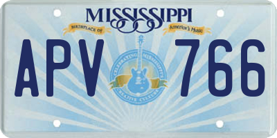 MS license plate APV766