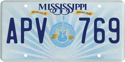 MS license plate APV769
