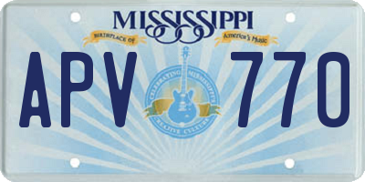 MS license plate APV770