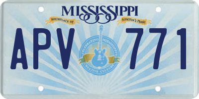 MS license plate APV771