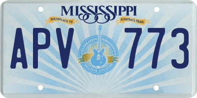 MS license plate APV773
