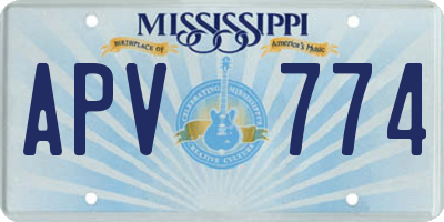 MS license plate APV774