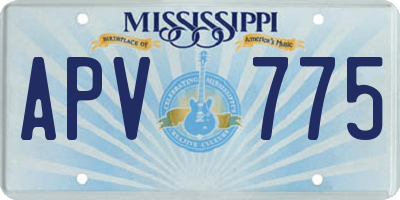 MS license plate APV775