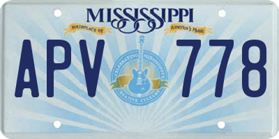 MS license plate APV778
