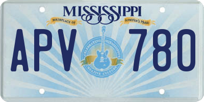 MS license plate APV780