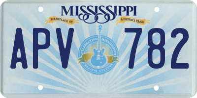 MS license plate APV782