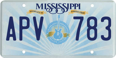 MS license plate APV783