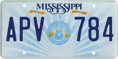 MS license plate APV784