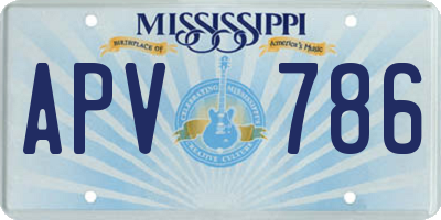 MS license plate APV786