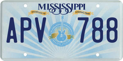 MS license plate APV788