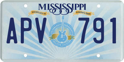 MS license plate APV791