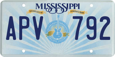 MS license plate APV792
