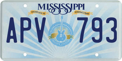 MS license plate APV793