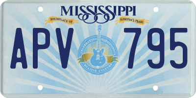 MS license plate APV795