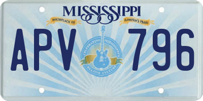 MS license plate APV796