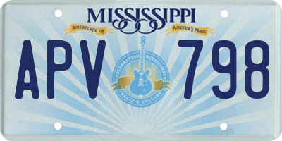 MS license plate APV798
