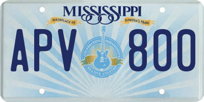 MS license plate APV800