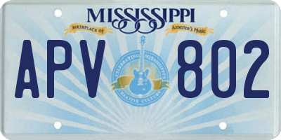 MS license plate APV802