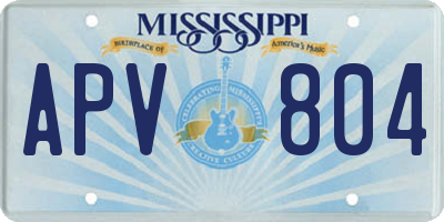 MS license plate APV804